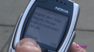 Aegate example text message on Nokia phone