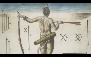 British Library example 7, nude man with arrows